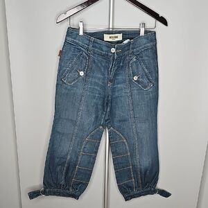 Moschino Blue Ankle Cropped Jeans with Elastic Cuffs